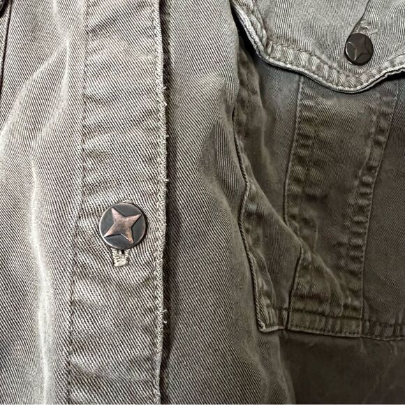 Tennis Shirt Womens Size L Olive Green US Army Military Utility Button Down - Picture 6 of 11